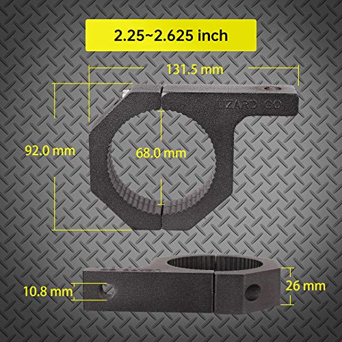 Roll Bar Clamps - 4Pack,Horizontal Roll cage Clamp 2.25in 2.375in 2.5in 2.625 inch,Bumper Mount Bracket Bull Bar Clamp for LED Light Bar,Cube Lights,ATVs Whips (2.25~2.625" Clamps) - size: 2.25~2.625" Clamps