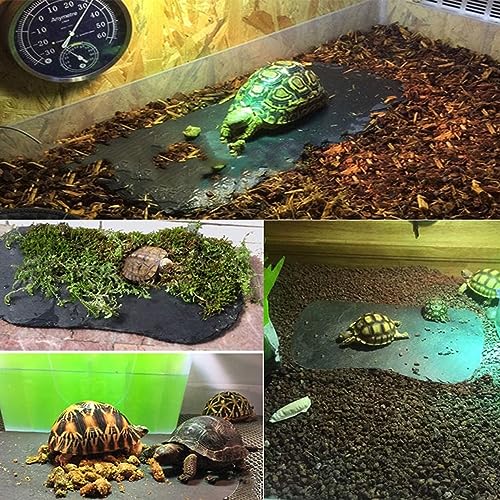 Reptile Basking Platform 13.5''x8.0'' Turtle Rock Slate Feeding Bowl Food Dish Feed Plate Tortoise Bathing Resting Slab for Lizard Gecko Bearded Dragon Chameleon Snake Frog - size: 13.5''x8.0''(1PCS)