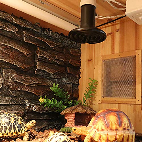 Reptile Heating Lamp Bulb 2pcs Amphibian Ceramic Heat Emitter (Black, 100W) | No light Emitted, long-lasting, No Nose Rapid Heating for lizard chameleon dragon turtle, Amphibian, Poultry ,Cat, in winter