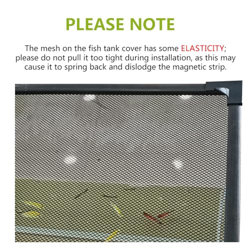 Magnetic Fish Tank Cover Net Aquarium Lid Mesh Top Hood Cut to Any Size Ventilation Transparency Anti-Jumping Aquarium Cover (39"X19") - color: Grey