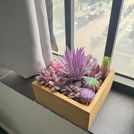 Fake Succulent Plant,Mini Artificial Succulents,Artificial Air Plants That Look Real,Plastic Plant for Garden & Outdoor Home Décor (12, Purple) - color: Purple