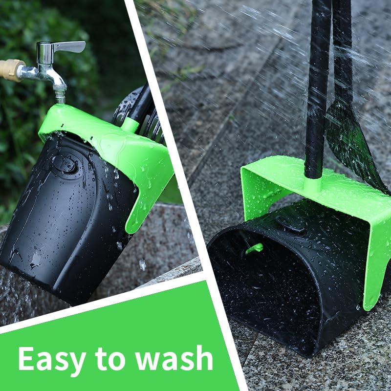 ienjoyed Pooper Scooper Large Swivel Bin & Rake with 160 Waste Bags,Heavy Duty Dog Pooper Scooper with Bag Attachment for Dogs, Long Handle Poop Scooper with Lid for Yard, Grass, Gravel(Green) - color: Green1