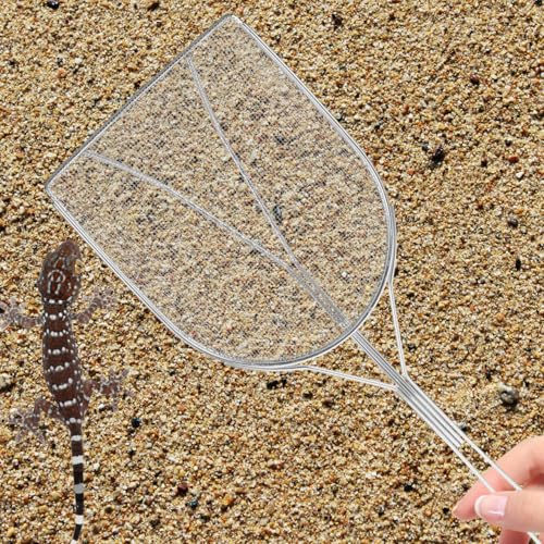 Ipetboom Stainless Steel Reptile Sand Scoop - 17.71 Inch Fine Mesh Litter Shovel for Tortoise Lizard Gecko and Small Animals Cleaning