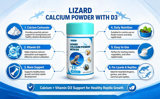 Lizard D3 Calcium Powder—Organically Extracted—Powder (2.82 oz)