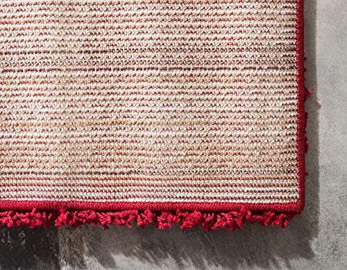 Unique Loom Solid Shag Collection Area Rug (2' 2" x 3' 1" Rectangle, Cherry Red) - color: Cherry Red, size: 2'2" x 3'1" (Rectangular)