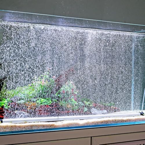 hygger Aquarium Bubble Strip, Nano Air Bubble Curtain Wall Aquarium, Quiet High Dissolved Oxygen Diffuser Fish Tank Bubbler Decorations Self-Sinking for Freshwater Saltwater (27.5 Inch) - size: 27.5 Inch