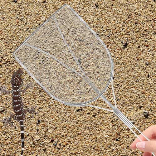BESPORTBLE Stainless Steel Reptile Sand Shovel Reptile Box Cleaning Tool with Fine Mesh Filter for Lizard Snake Terrarium Substrate Scooping