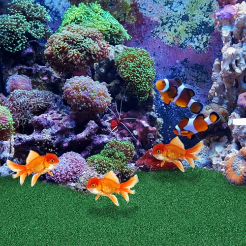 SEWACC Turtle Basking Platform Artificial Grass Turf for Aquarium Fish Tank Reptile Resting Floating Simulated Lawn Floating Platform 19.7X9.8 Inches