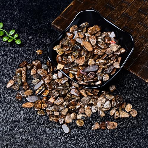 Erliway 7-9mm Bronzite Healing Crystal Chips for Crafts, 100g | Natural Crushed Crystal Stones Tumbled Chips for Vase Filler Aquarium Gravel, Meditation Chakra Balancing, Candle DIY Making - color: Bronzite