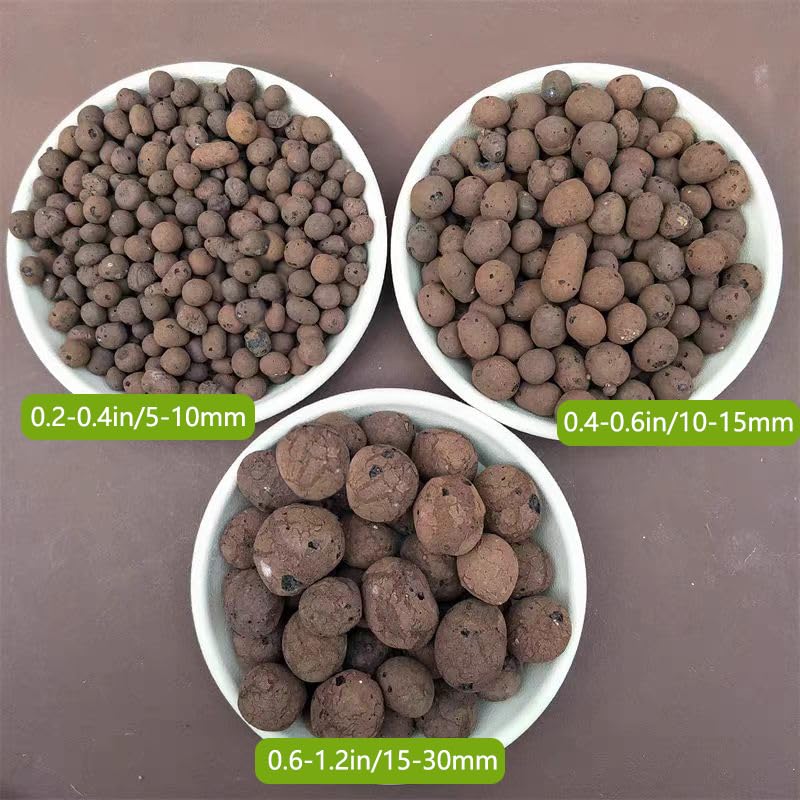 1lb Leca Clay Pebbles for Plant Clay Balls 100% Natural Hydroton Leca Balls for Indoor Plant Planting Gardening Drainage Decoration (5-10mm, 10-15mm, 15-30mm) (10-15mm - 1lb)