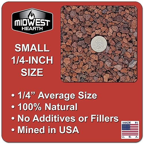 Red Lava Rocks for Plants Natural Horticultural Volcanic Rock (1/4" Size) (Mined in USA) (5-lb Bag) - size: 5-lb Bag