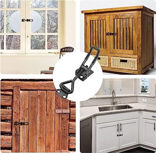 E-TING 6Pack Toggle Clamp Latch 100KG 220LBS Holding Capacity | Black Adjustable 4001 Pull Latch Clamps Quick Release Hasp Clamps for Smoker Cabinet Boxes Case Trunk Jig - style: 4001(6pack)
