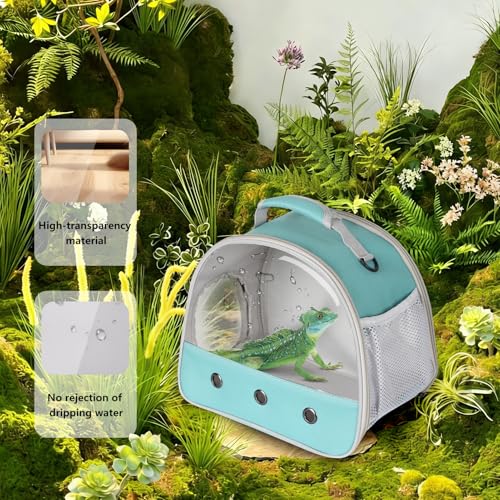 Bearded Dragon Carrier,Lizards Travel Bag, Small Animal Travel Carrier for Hedgehog Rat Parrot Bird, Portable Guinea Pig Travel Carrier for 2 - color: Green