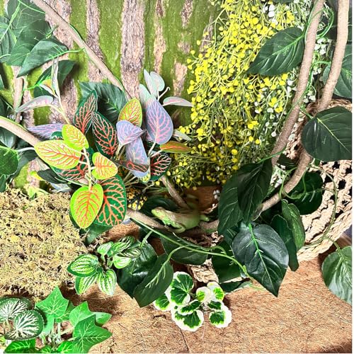 Tfwadmx 15Pcs Bearded Dragon Tank Accessories, Reptile Plants, Reptile Hammock, Lizard Habitat Decor with Terrarium Plants for Geckos Snakes Chameleons - color: Type1
