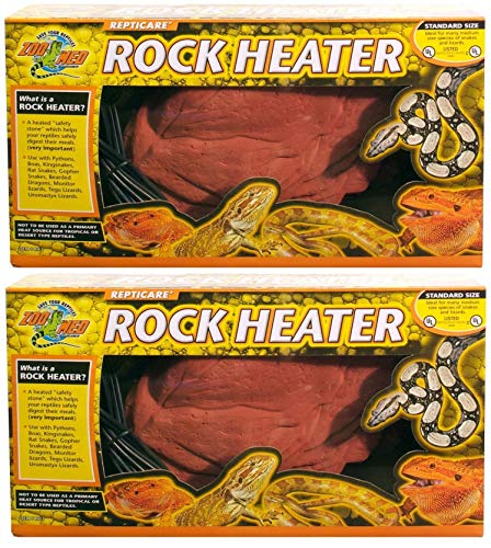 Zoo Med 2 Pack of ReptiCare Rock Heaters, Mini, 5 Watt (2 Items) | Twin habitat warmers, (2 items)