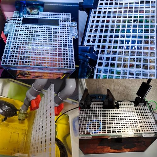Aquarium Fish Tank Divider Plastic Egg Crate Filter Bottom Tray, S | 6pcs Plastic Grid - size: S 6pcs