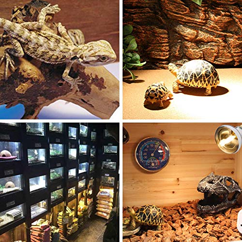 2 Pack 100W Reptile UVA Infrared Basking Spot Lamp,Full Spectrum Sun Soft Lighting Heat Bulbs,Silver Cover Glass,Bearded Dragon Light Bulbs for Reptile & Amphibian