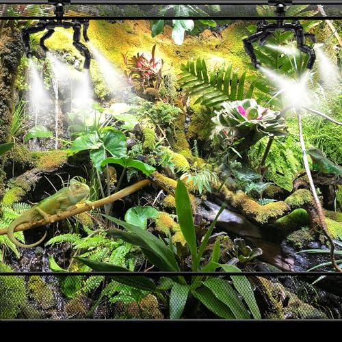 Reptile Mister Nozzles - Four-Jet 360 Adjustable Misting System Nozzles 1/4'' Metal for Terrarium, Paludarium, Vivarium, Plants - size: Four-Jet Nozzle