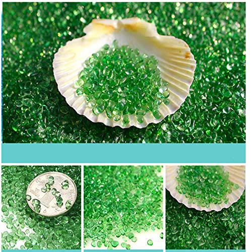 Decorative Stones,Glass Stones,1 Lb About 460 G Irregular Sea Glass Pebbles Artificial Glaze Crystal Stones Rocks for Vase Filler,Table Scatter,Aquarium Decoration,Air Plants Decoration (Green) - color: Green