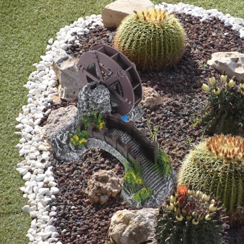 KESYOO Solar-Powered Windmill Water Wheel Oxygen Pump for Fish Tank Garden Decor