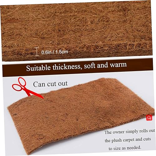 POPETPOP Natural Coconut Fibre Reptile Carpet Mat Tortoise Carpet Pad for Bearded Dragon Turtle Insulation Mat