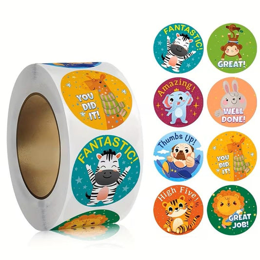 500pcs, Cute Cartoon Animal Stickers, Reward Label, Gift Packaging - color: Colorful 14