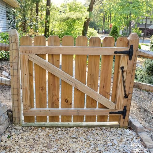 11-1/2" Gate Spring Self Closing Heavy Duty Outdoor Door Spring Automatic Fence Gate Closure Hardware Spring Loaded Gate Latch with Adjustable Tool for Wooden and Vinyl Fence, Black (1 Pack) - size: 11-1/2 Inch