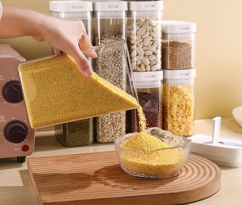 2PCS Airtight Food Storage Containers Set with Lids PP Free Plastic Dry Food Canisters for Kitchen Pantry Organization and Storage (800ml/28.16oz) - size: 4.57"Lx2.99"Wx5.91"H(800ml/28.16oz)