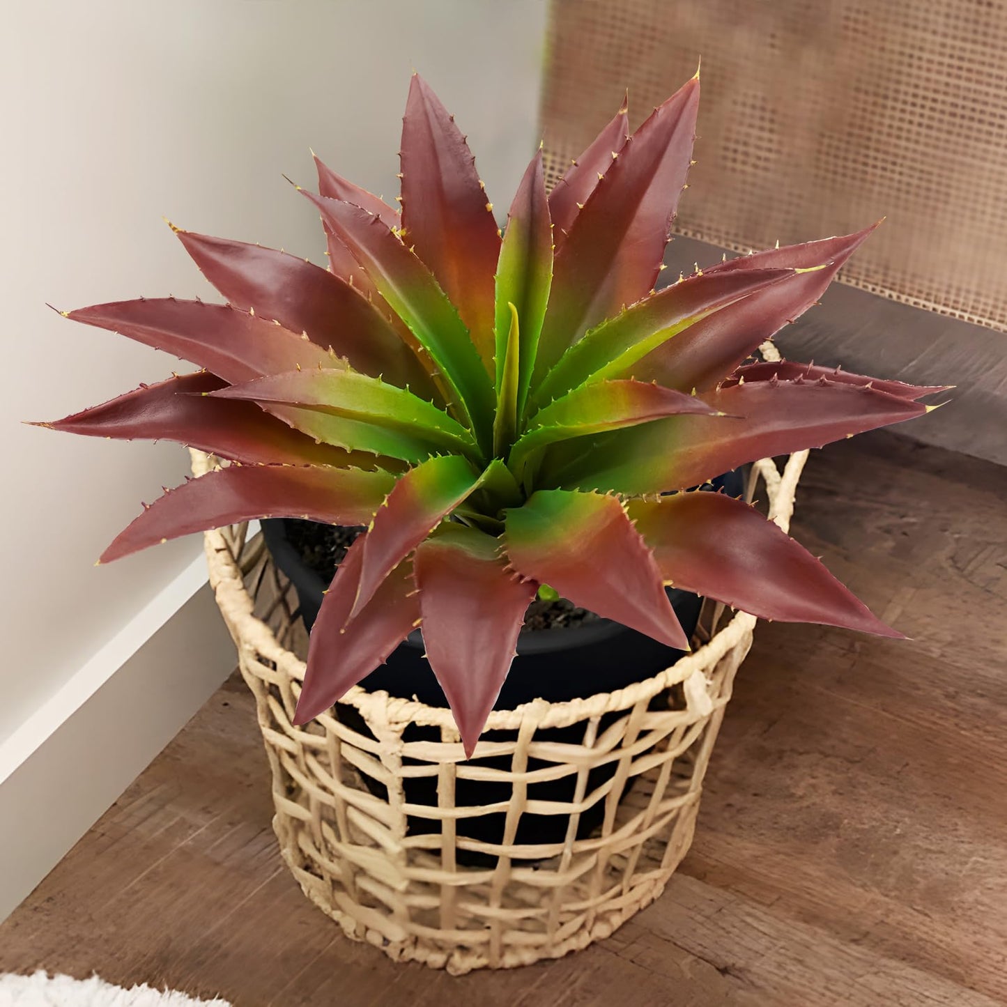 Agusbagli 8Pcs Artificial Succulents Plants, Large Fake Succulents Flowers Unpotted Real Touch Aloe Greenery Plants for Home Outdoor Wedding Floral Arrangement Garden Red - color: Red&green