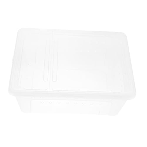 Abaodam 1Pc Transparent Reptile Feeding Box with Double Doors Escape Design for Spiders Geckos Turtles and Frogs Durable Material with Ventilation for Optimal