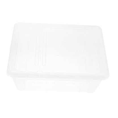 Abaodam 1Pc Transparent Reptile Feeding Box with Double Doors Escape Design for Spiders Geckos Turtles and Frogs Durable Material with Ventilation for Optimal