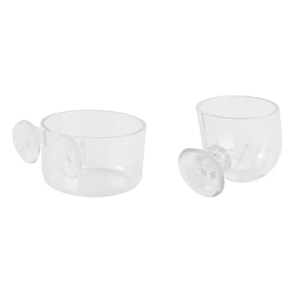 GANAZONO 2pcs Aquarium Fish Food Cup Set with Floating Acrylic Feeder Rings, Fish Feeding Device for Tank, Suitable for Frozen Bloodworms and Brine Shrimp Feeding in Home Aquariums