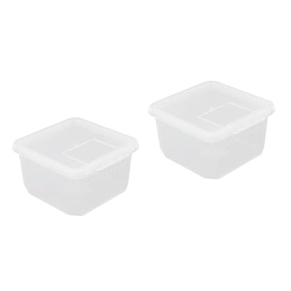 Angoily 2pcs Box Mini Reptile Container Insect Container Spider Box for Feeding Breathing - color: Transparentx2pcs, size: 12X12X7CMx2pcs