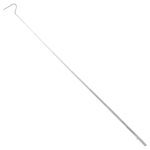 Homoyoyo Professional Stainless Steel Retractable Snake Hook with Extendable Handle for Reptile Handling and Snake Catching Tool in White