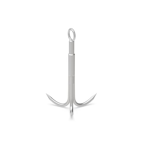 Ant Mag Grappling Hook with Claw Tips, Heavy Duty Stainless Steel Carabiner | Strong Grappling Hook for Camping, Hiking, Tree Climbing, Water Retrieval, Salvage Operations, Rugged Outdoor Rescue Gear - color: Silver, size: X-Large