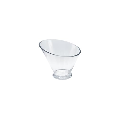 WGVI Slant Cut Calyx Glass Vase, Width 7.25", Height 6.25", Clear Terrarium, Candy Dish, Fruit Jar, Floral Container for Wedding Party Event, Home Office Decor, 1 Piece - size: Slant Cut 6.25"H