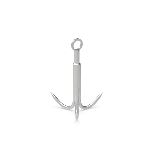 Ant Mag Grappling Hook with Claw Tips, Heavy Duty Stainless Steel Carabiner | Strong Grappling Hook for Camping, Hiking, Tree Climbing, Water Retrieval, Salvage Operations, Rugged Outdoor Rescue Gear - color: Silver, size: Large