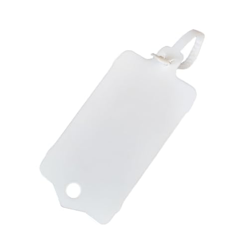 100pcs Reusable Blank Plastic Tags Ties Key Tags 1.45"*2.48" Serrated Tension Sealing Strap with Large Label Plastic Tie Mark Label Waterproof Hang Sign Write on Tag (White, 100pcs) - color: White