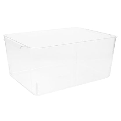 Desktop Aquarium Tank with Shatterproof Plastic, Rectangular Tortoise and Betta Fish Habitat with Lid, Small Reptile Terrarium for Home and Office Ecosystem