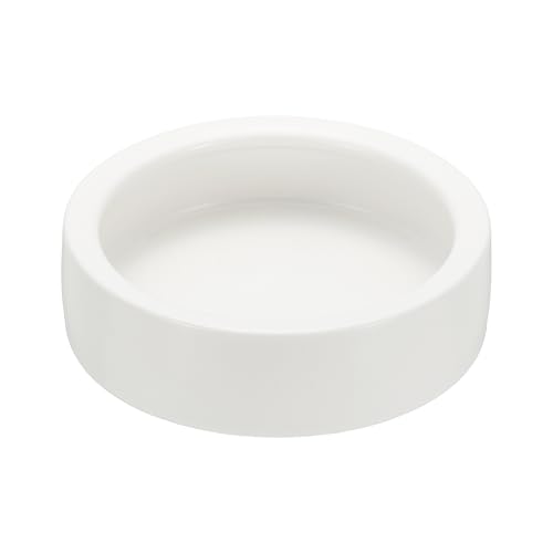 Reptile Food Bowl, Worm Water Dish Ceramic Pet Bowl Food Dish Anti Escape Feeder Small (4 in, White), Intended for Gecko/Scaled Pet/Amphibians/Spiders/Small Mammals - color: White, size: 4 In
