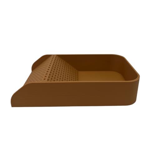 Hermit Crab Watering Pool | Platform Pool Accessory with Access Ramp for Hermit Crabs | 6.5" x 4" | Made in USA (Salt Only, Tan) - color: Salt Only, Tan