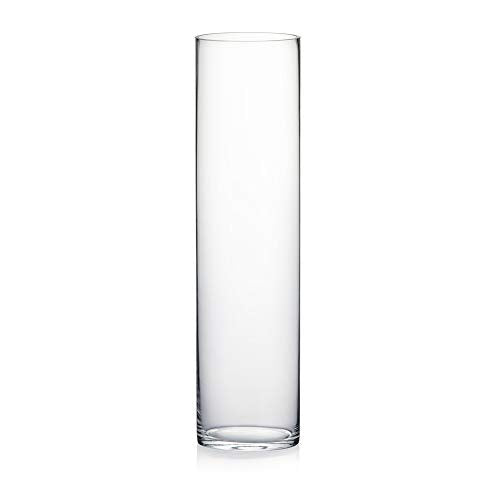 WGV Cylinder Vase, Width 6", Height 24", Clear Tall Glass Container Terrarium Candle Holder for Wedding Centerpiece, Party Event, Home Office Decor, 1 Piece - size: 6"x24"H
