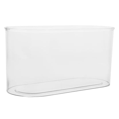 Happyyami Transparent Aquarium Shatterproof Fish Bowl for Turtle Reptile Shrimp Crab Stylish Long Vase Plant Holder for Low-Maintenance Pet Habitat Easy Cleaning