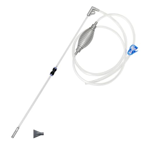 Aquarium Siphon Water Changer Kit Manual Gravel Vacuum with 5.25ft Hose 2 Rigid Tubes Total 7.2ft Air Bulb Flow Control Valve Duck Bill Head for Fresh and Saltwater Tanks