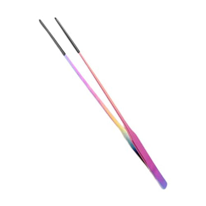 Reptile Feeding Tongs Stainless Steel Silicone Tip Aquarium Tweezers Terrarium Clamp Feeder Tool Water Grass Clip Suitable for Fish Tank Small, Straight - color: Straight