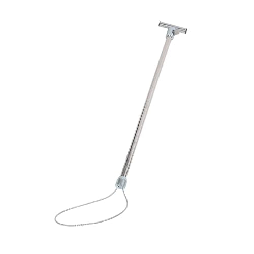 Hog Pig Catcher Pole Stainless Steel Animal Control Tool Adjustable Length for Dogs Pigs Reptiles with Hook T Handle (T Handle Without Pull Rope 67cm) - size: T Handle Without Pull Rope 67cm