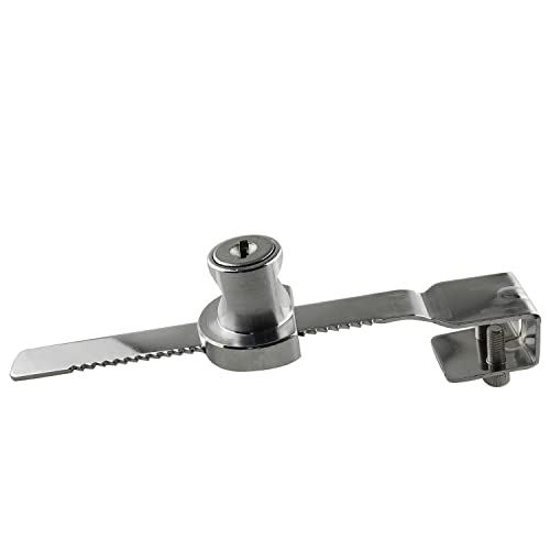 Sliding Glass Door Ratchet Lock JCBIZ 2-Pack Large Size Glass Lock Terrarium Showcase Display Case Cabinet Sliding Glass Push Door Locks with Keys Furniture Hardware Universal Key Type Sawtooth Lock