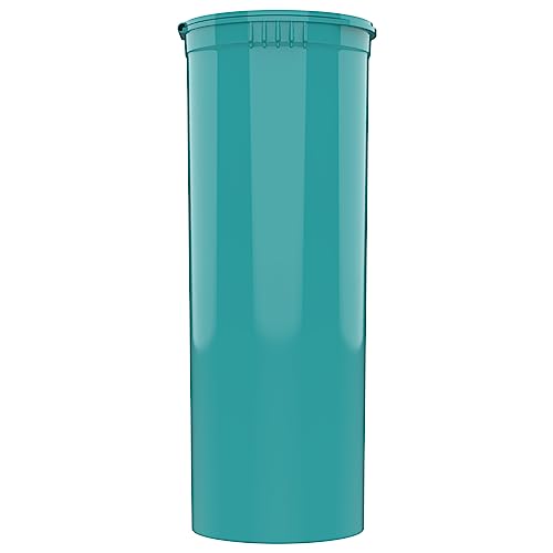 60 Dram CR Plastic Packaging Pop Top Containers - Child Resistant Travel Holder Vial Bottles - 75 qty (Aqua) - color: Aqua