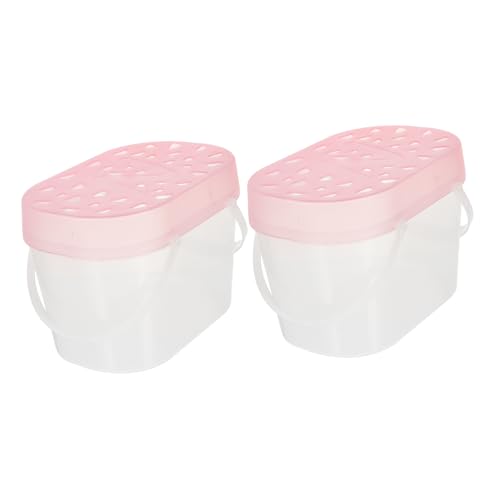 Mipcase 2pcs Small Pet Carriers Plastic Hamster Cages and Turtle Containers Medium Size Pink Portable Outdoor Travel Reptile Boxes for Hamsters and Small Animals