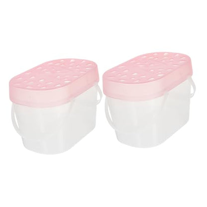 Mipcase 2pcs Small Pet Carriers Plastic Hamster Cages and Turtle Containers Medium Size Pink Portable Outdoor Travel Reptile Boxes for Hamsters and Small Animals